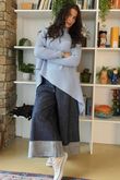 Bowie Asymmetric Turtle Neck Ribby Knit Ice